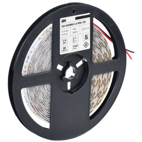 Лента светодиодная 5м LSR-2835W60-4,8-IP65-12В IEK