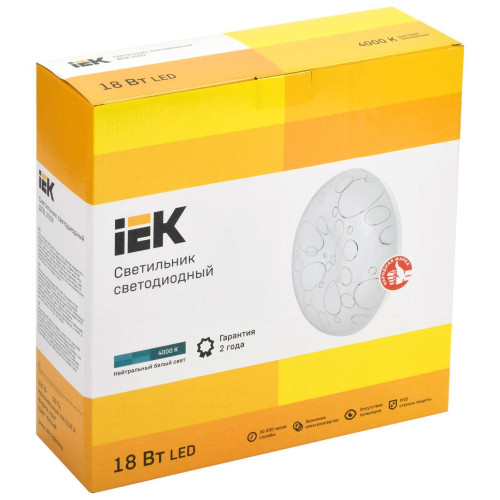 Светильник светодиодный ДПБ 2009 18Вт IP20 4000К круг белый IEK