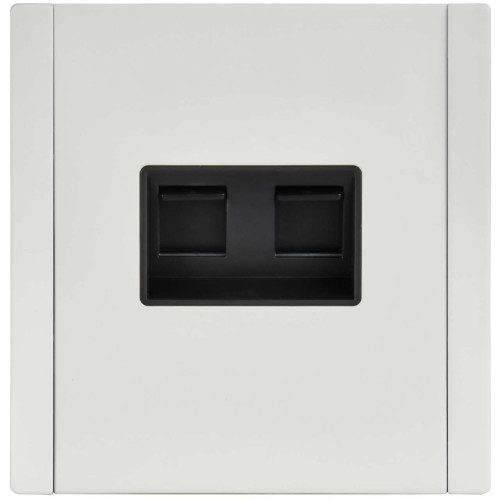 FORTE&PIANO Розетка компьютерная двойная RJ45 кат.6 FP234M металл белый IEK