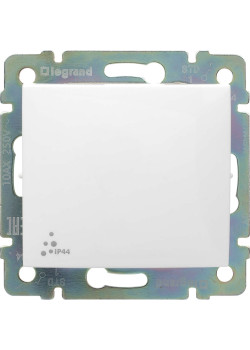 VALENA Выключатель 1-клавишный проходной схема 6 10А IP44 безвинтовое крепление белый