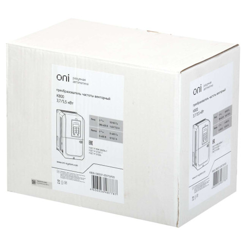 Преобразователь частоты K800 380В 3Ф 3,7-5,5кВт 9-11А серии ONI