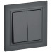 BRITE Выключатель 2-клавишный 10А в сборе ВСР10-2-0-БрГ графит IEK