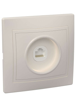 KVARTA Розетка 1-местная компьютерная RJ45 кат.5е РК10-ККм крем IEK