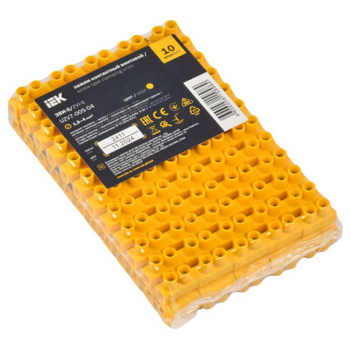 Зажим контактный винтовой ЗВИ-5 н/г 1,5-4,0мм2 12пар желтый IEK