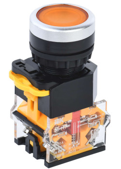 Кнопка управления D8-11T d=22мм 1NO+1NC с фиксацией желтая IEK