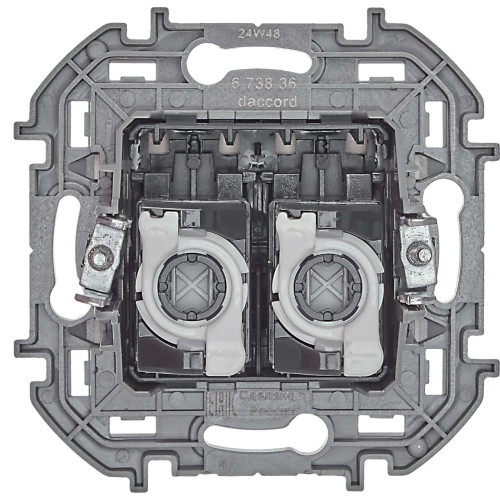 INSPIRIA Розетка компьютерная двойная RJ45 категория 5Е UTP слоновая кость