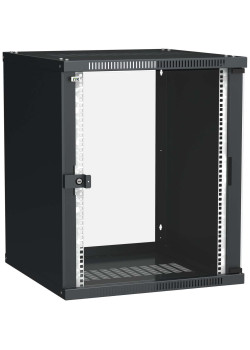 ITK Шкаф настенный LINEA WE 15U 600х600мм дверь стекло черный