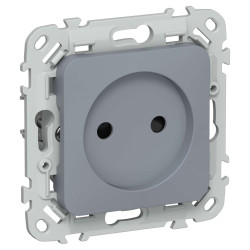 FLITE Розетка без заземления с защитными шторками 10А РСш01-0-ФлМ маренго IEK