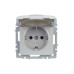 BRITE Розетка 1-местная с заземлением с защитными шторками и крышкой 16А IP44 РСбш10-3-44-БрА алюминий IEK