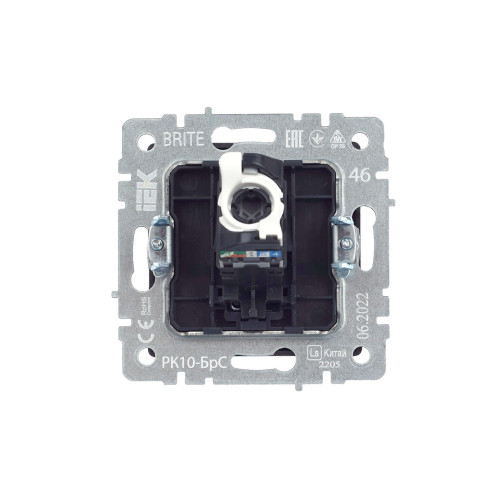 BRITE Розетка компьютерная RJ45 кат.5E РК10-БрС сталь IEK