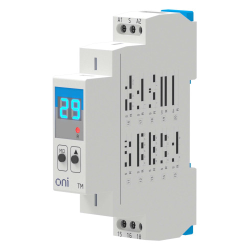 Реле времени многофункциональное TM с дисплеем 1 контакт 230В AC ONI