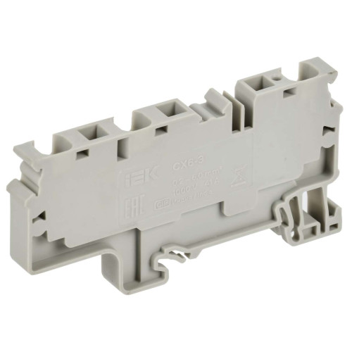 ARMAFIX Клемма пружинная CX6-3 6мм2 трехконтактная серая IEK ARMAFIX Клемма пружинная CX6-3 6мм2 трехконтактная серая IEK