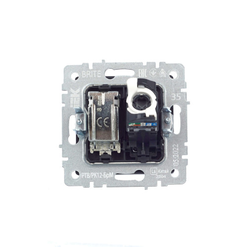 BRITE Розетка двойная TV+RJ45 кат.5E РТВ/РК12-БрМ маренго IEK