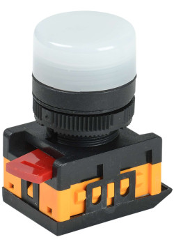 Лампа AL-22TE сигнальная d=22мм белый неон/240В цилиндр IEK