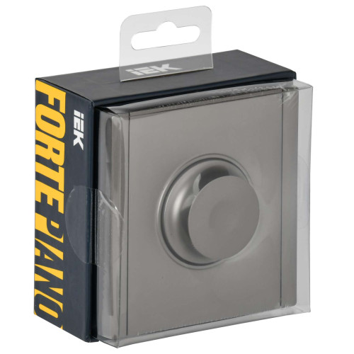 FORTE&PIANO Светорегулятор поворотно-нажимной 600Вт FP554 сталь IEK FORTE&PIANO Светорегулятор поворотно-нажимной 600Вт FP554 сталь IEK