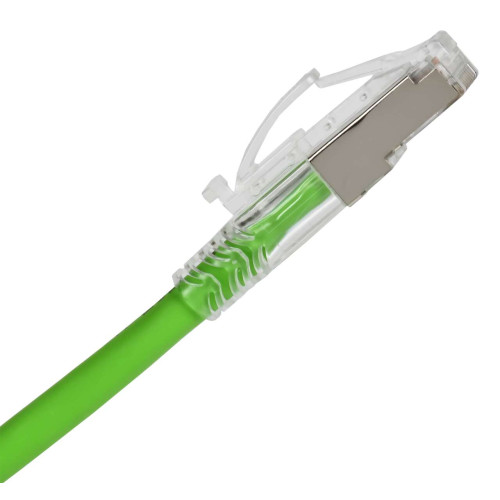 ITK Коммутационный шнур кат.6A S/FTP LSZH 1м standart с ленточным замком зеленый