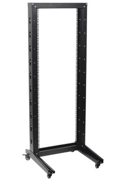 ITK Стойка открытая монтажная однорамная LINEA F 37U 600x600мм на роликах черная
