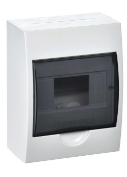 Корпус пластиковый ЩРН-П-6 черная прозрачная дверь IP41 GENERICA