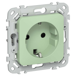 FLITE Розетка с заземлением с защитными шторками безвинтовое крепление 16А РСш11-1-ФлФ фисташковый IEK