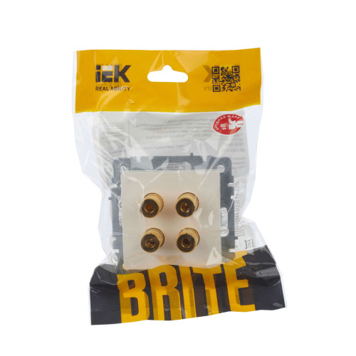 BRITE Аудиорозетка 4-местная РА10-БрЖ жемчуг IEK