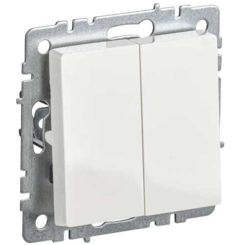 BRITE Выключатель 2-клавишный 10А ВС10-2-0-БрБ белый
