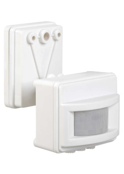 Датчик движения ДД-017 1100Вт 120град 12м IP44 белый IEK
