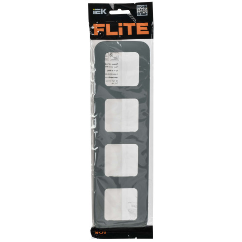 FLITE Рамка 4-местная РУ-4-А-ФлС серый IEK