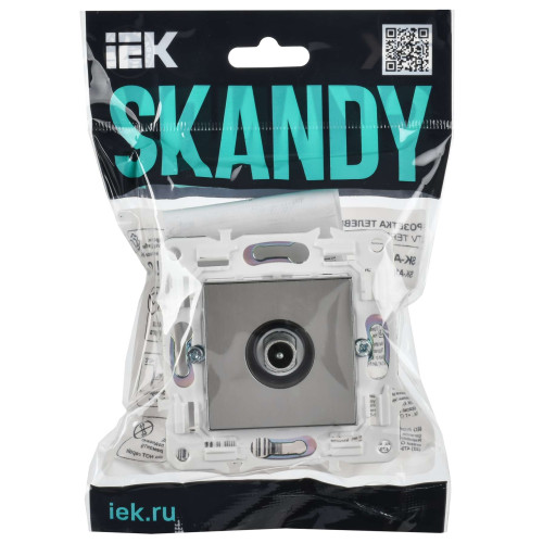 SKANDY Розетка TV проходная SK-A17N металл никель IEK