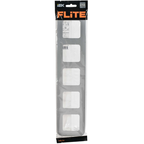 FLITE Рамка 5-местная РУ-5-А-ФлА алюминий IEK