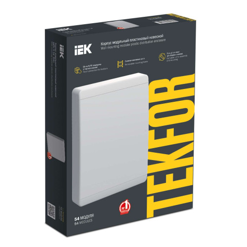 TEKFOR Корпус пластиковый ЩРН-П-54 IP41 белая дверь IEK