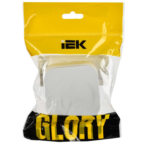 GLORY Выключатель 1-клавишный для открытой установки 10А ВС20-1-0-ХБм белый матовый IEK