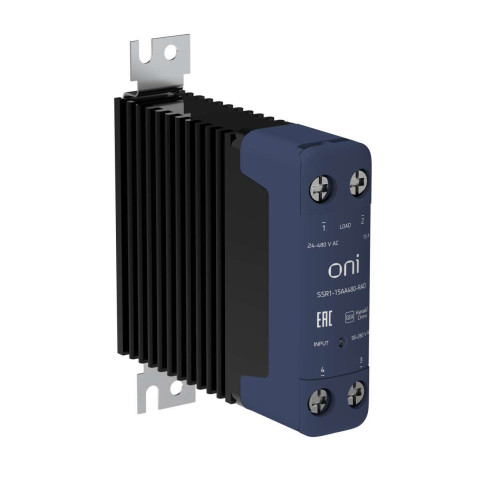 Реле твердотельное SSR1 15А 90-280В AC 24-480В AC с радиатором ONI