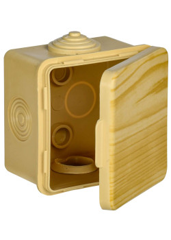 Коробка распаячная КМ для открытой проводки с откидной крышкой 65х65х50мм IP54 4 гермоввода сосна IEK