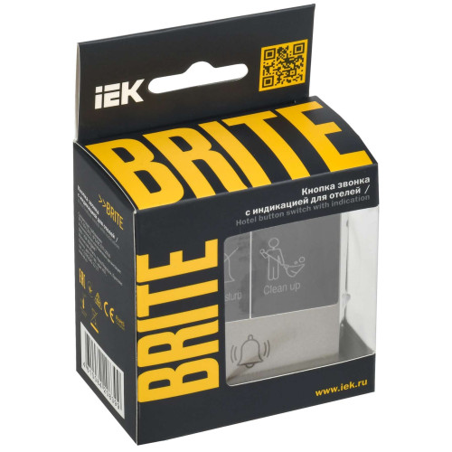 BRITE Кнопка звонка с индикацией для отелей 10А ВС10-1-9-БрШ шампань IEK