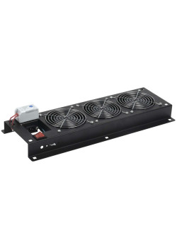 ITK Панель вентиляторная с выключателем и термостатом 3 вентилятора без кабеля питания черная