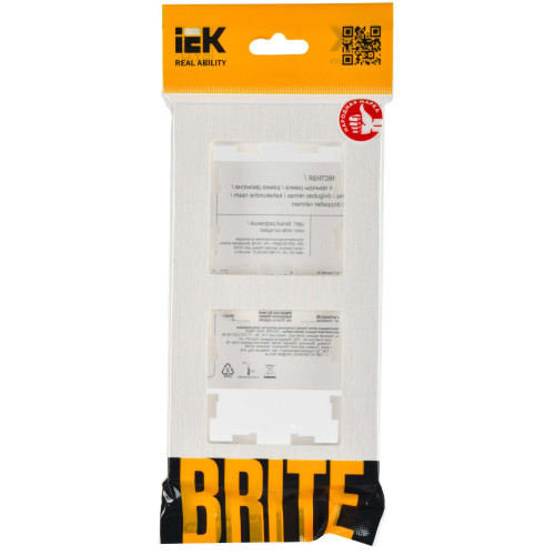 BRITE Рамка 2-местная РУ-2-Бр белый рифленый IEK