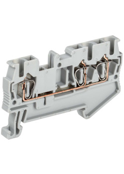 Клемма пружинная КПИ 3в-2,5 3 вывода 31А серая IEK