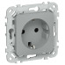 FLITE Розетка с заземлением с защитными шторками 16А РСш11-0-ФлС серый IEK