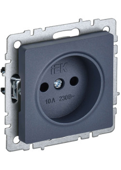 BRITE Розетка 1-местная без заземления без защитных шторок 10А РС10-1-0-БрМ маренго IEK