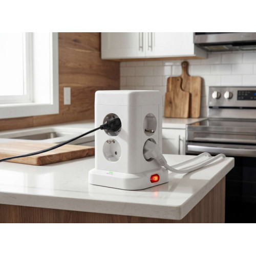 DOMINIC Удлинитель У08K 8 мест 2P+PE 1,5м 3х1,0мм2 16А/250В USB A+C 20Вт белый IEK DOMINIC Удлинитель У08K 8 мест 2P+PE 1,5м 3х1,0мм2 16А/250В USB A+C 20Вт белый IEK