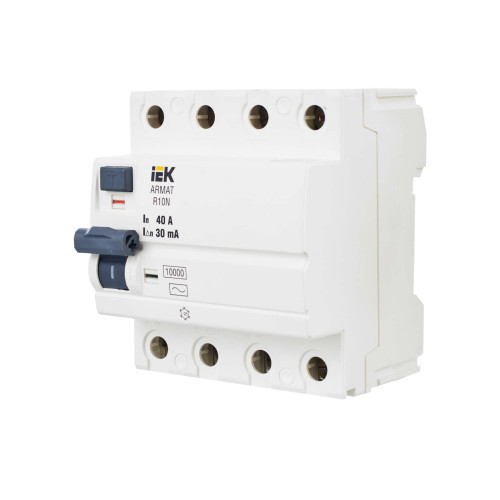 ARMAT Выключатель дифференциального тока R10N 4P 40А 30мА тип AC IEK