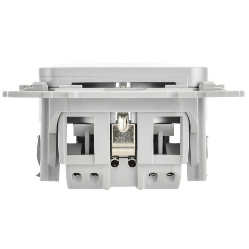 FLITE Розетка с заземлением с защитными шторками безвинтовое крепление 16А РСш11-1-ФлА алюминий IEK