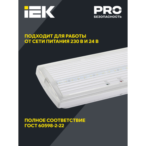 Светильник аварийный ДПА 5032-3 постоянного действия 10-24/220В 3ч IP20 IEK