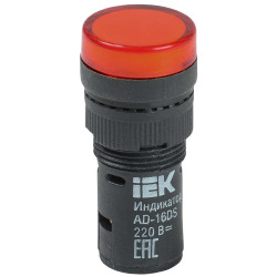 Лампа AD16DS(LED)матрица d=16мм красный 230В AC IEK