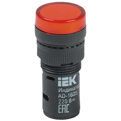 Лампа AD16DS(LED)матрица d=16мм красный 230В AC IEK