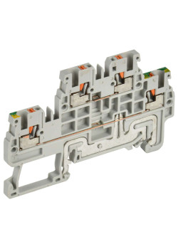 ARMAFIX Клемма пружин. Push-in CP-ML-PEN 2 ур. земля-низ 1,5мм2 серая IEK