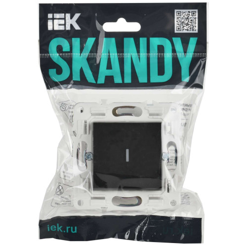 SKANDY Выключатель 1-клавишный с индикацией 10А SK-V07Bl черный IEK