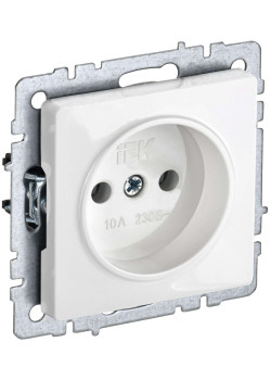 BRITE Розетка 1-местная без заземления без защитных шторок 10А РС10-1-0-БрБ белый IEK