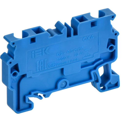 ARMAFIX Клемма пружинная CX4 BU 4мм2 проходная синяя IEK