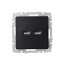 BRITE Розетка USB A+A 5В 3,1А РЮ10-1-БрЧ черный IEK